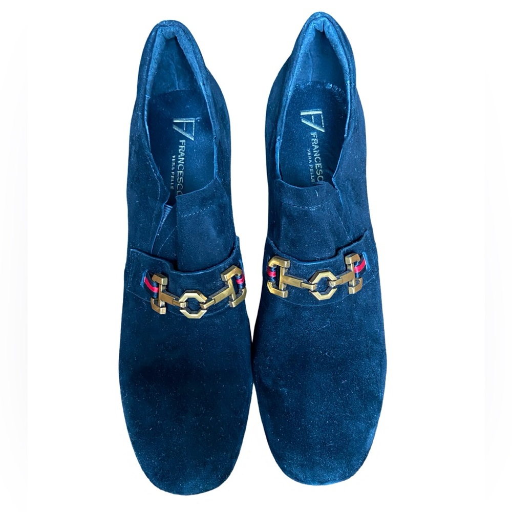 *NEW* Francesco V. Black Suede Women's Chunky High Heels